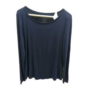 by Chico's Size 1 Women's medium Navy Blue Long Sleeve T-Shirt Tunic Top shirt